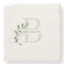 Porta copos de Pedra Botânica Monograma