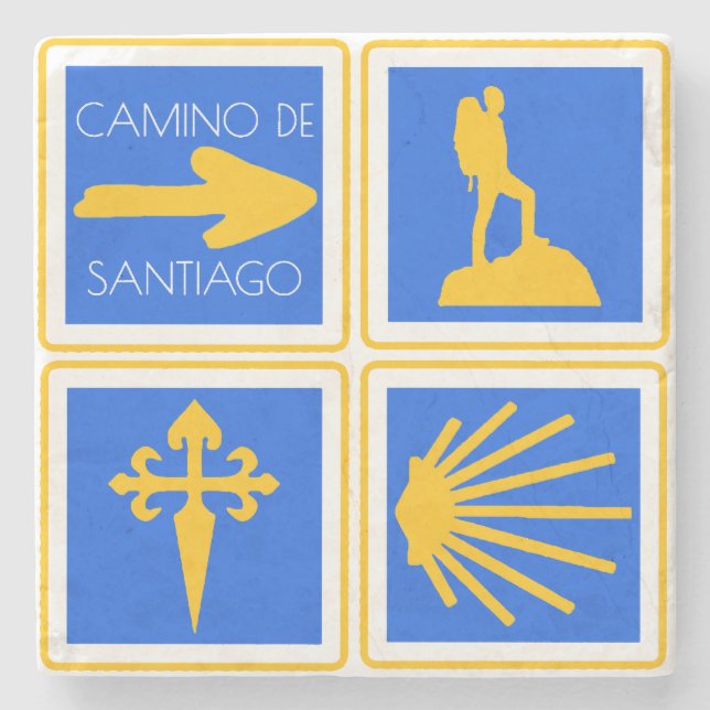 Porta copos de Pedra Camino de Santiago (Frente)