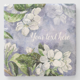 Porta copos de Pedra com flor de maçã