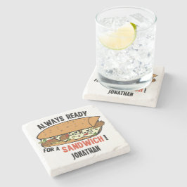 Porta copos de pedra com nome personalizado em san