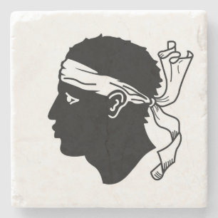 Porta copos de pedra com pavilhão da Córsega