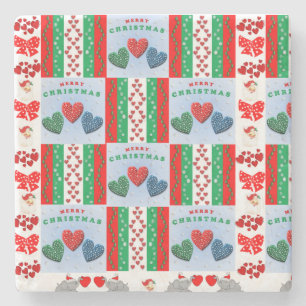 Porta copos de Pedra da Marble de Natal, Feliz Nat