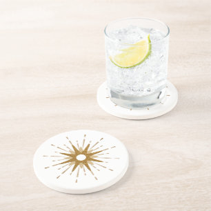 Porta copos de Pedra de Arranque Dourada Elegante