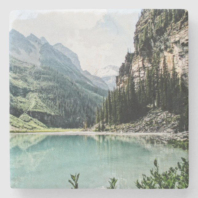 Porta copos de pedra de Banff Lake Louise (Frente)