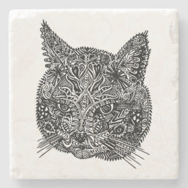 Porta copos de Pedra de Cabeça de Gato Ornamental