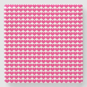 Porta copos de Pedra de Corações Corações Rosa