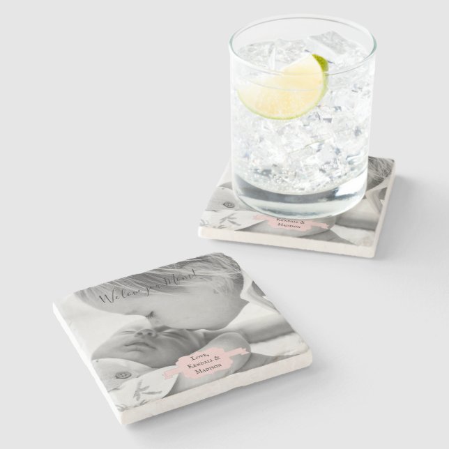 Porta copos de pedra de Dia de as mães de fotograf (Lateral)