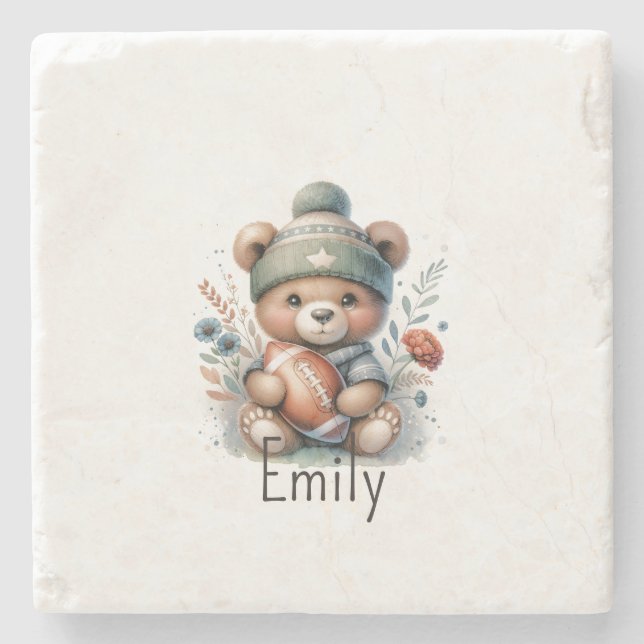 Porta copos de Pedra de Futebol Personalizada (Frente)