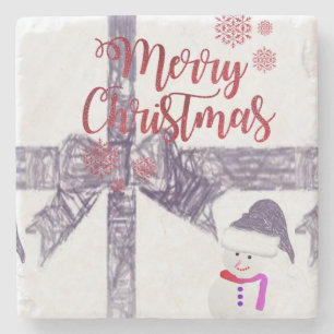 Porta copos de Pedra de Natal, Snowman