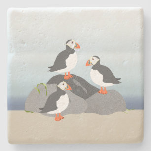 Porta copos de Pedra de Puffins
