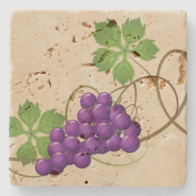 Porta copos de Pedra de Uvas (Frente)