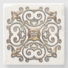 Porta copos de pedra Design do Vintage Faux Metal