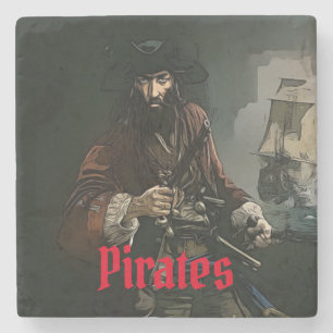 Porta copos de pedra do Capitão de Navio Pirata