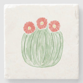 Porta copos de Pedra do Deserto do Cactus com Flor