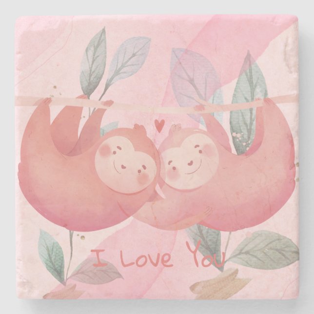 Porta copos de pedra do Dia de os namorados cômodo (Frente)