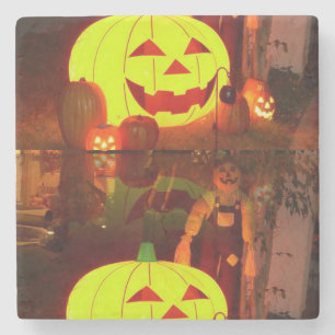 Porta copos de Pedra do Halloween Marble, Espantal