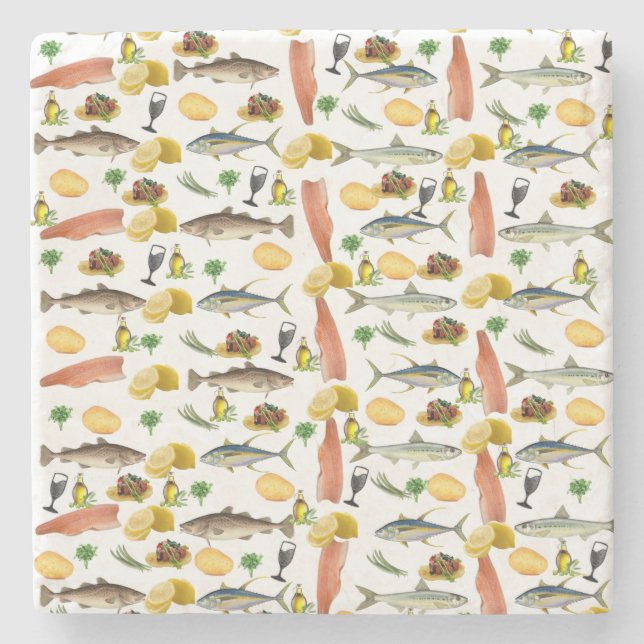 Porta copos de Pedra do Mármore de Peixe (Frente)