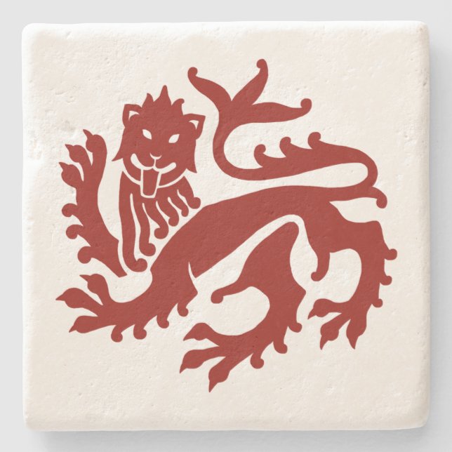 Porta copos de Pedra do Mármore do Leão de Revival (Frente)