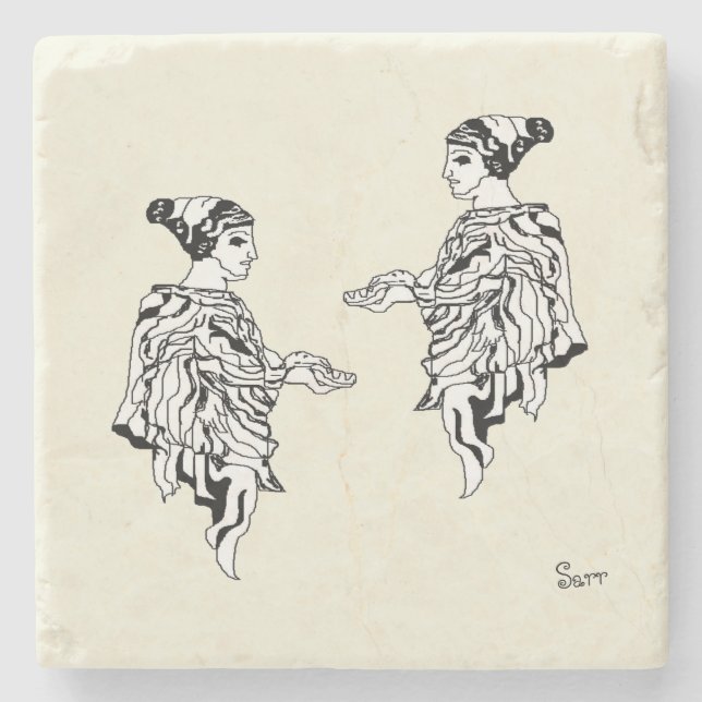 Porta copos de pedra : Estátua grega (Frente)