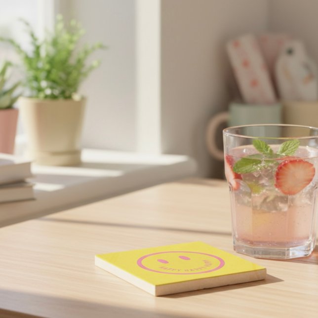 Porta copos de pedra feliz (Criador carregado)