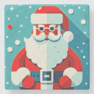 Porta copos de Pedra Festiva Santa Claus