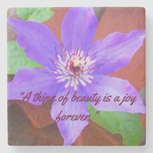 Porta copos de pedra floral personalizada