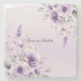 Porta copos de Pedra Floral Púrpura da Aquarela