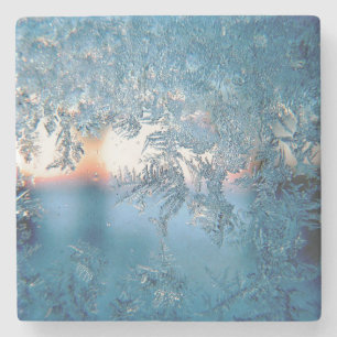 Porta copos de pedra geada de inverno