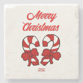 Porta copos de Pedra Marble Candy de Natal