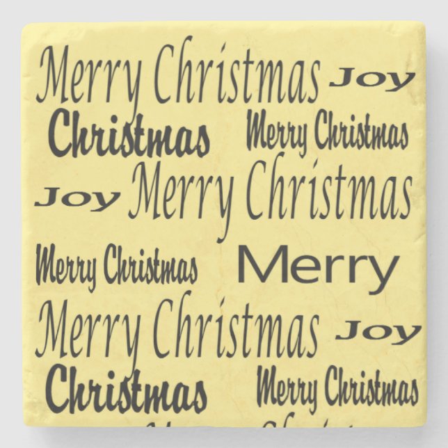Porta copos de Pedra Marble de Natal, Alegria (Frente)