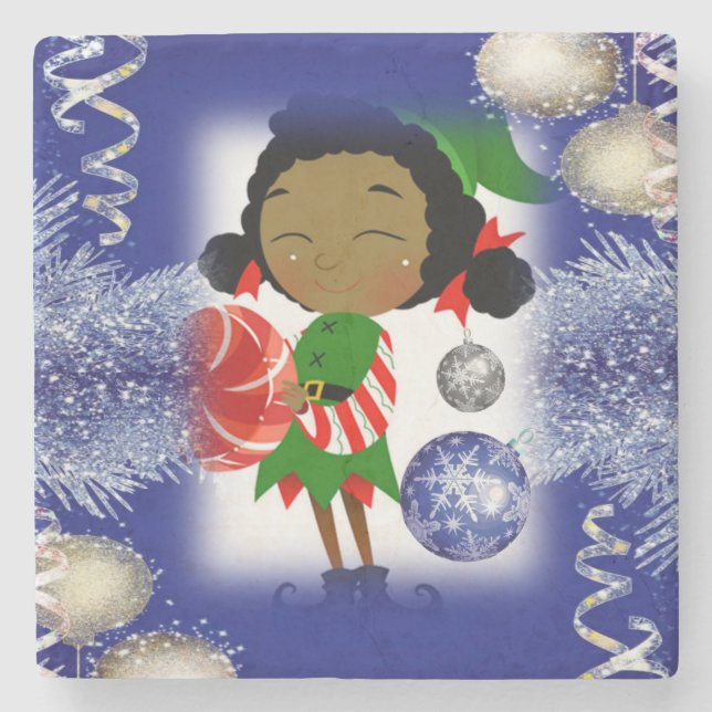 Porta copos de Pedra Marble de Natal, Elf (Frente)