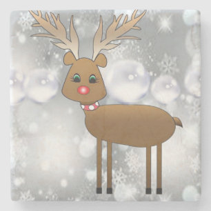 Porta copos de Pedra Marble de Natal, Reindeer