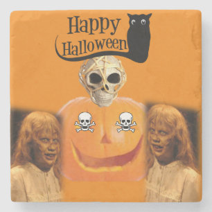 Porta copos de Pedra Marble Halloween