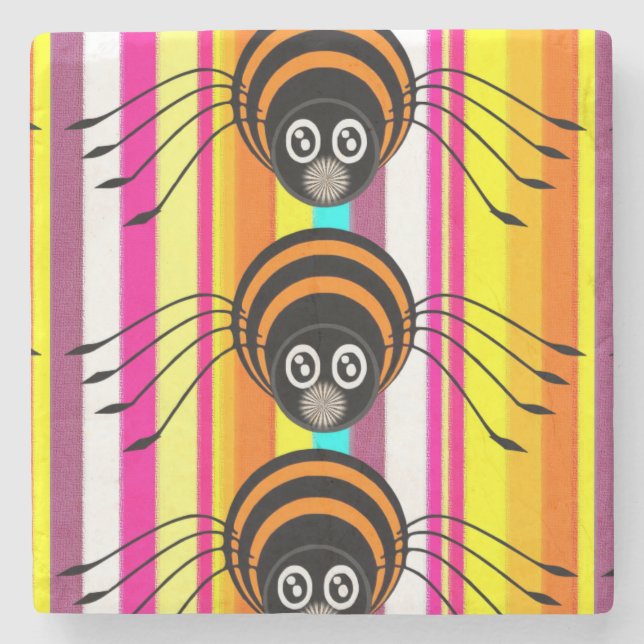 Porta copos De Pedra Marble Halloween, Aranha (Frente)