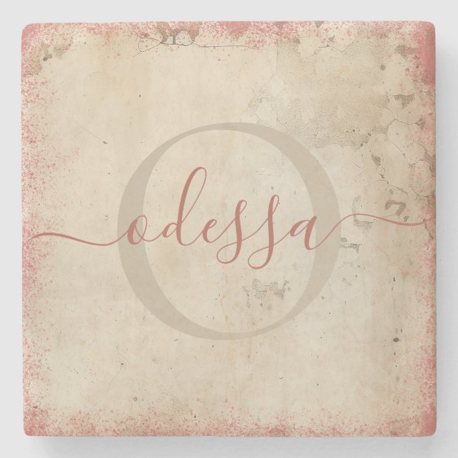 Porta copos de Pedra Monográfica Personalizada (Frente)