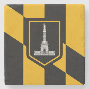 Porta copos de pedra patriótica com a bandeira de