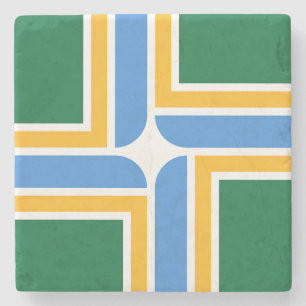 Porta copos de pedra Patriótica com Bandeira de Po