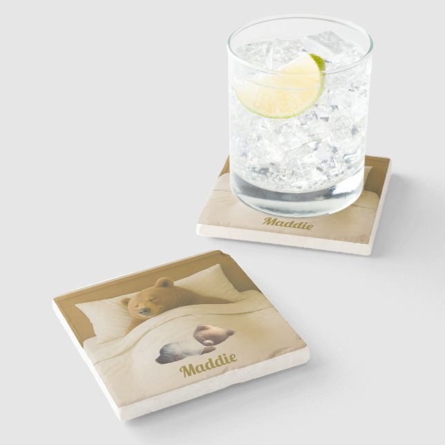 Porta copos de Pedra Personalizada do Urso Bonito (Lateral)