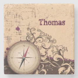 Porta copos de Pedra Personalizada do Vintage Comp