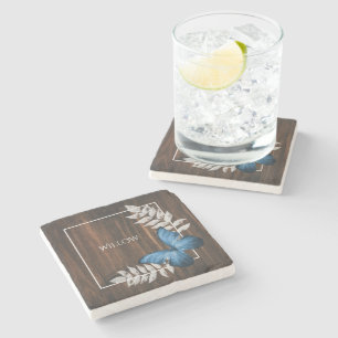 Porta copos de Pedra Personalizada Rustic Blue But