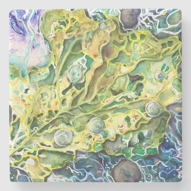 porta copos de pedra "ruído verde" (Frente)