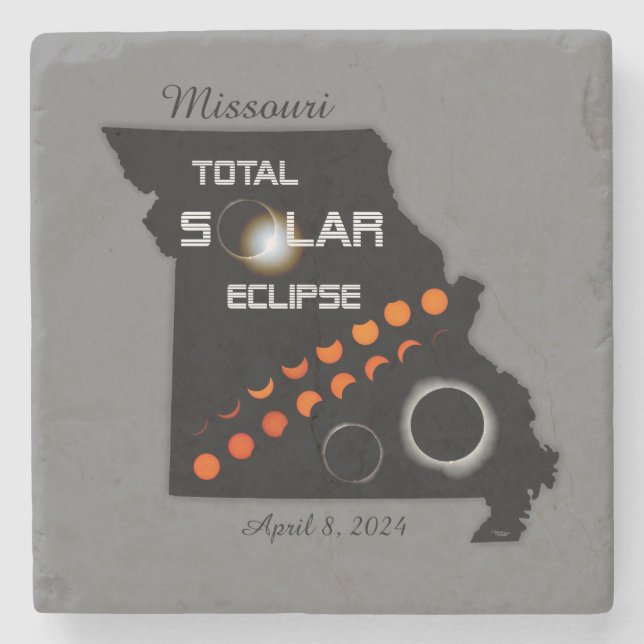 Porta copos de Pedra Solar Eclipse do Missouri (Frente)