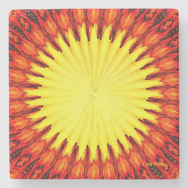 Porta copos de Pedra Sunburst (Frente)