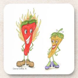 Porta copos de Pepper Vermelho e Amarelo