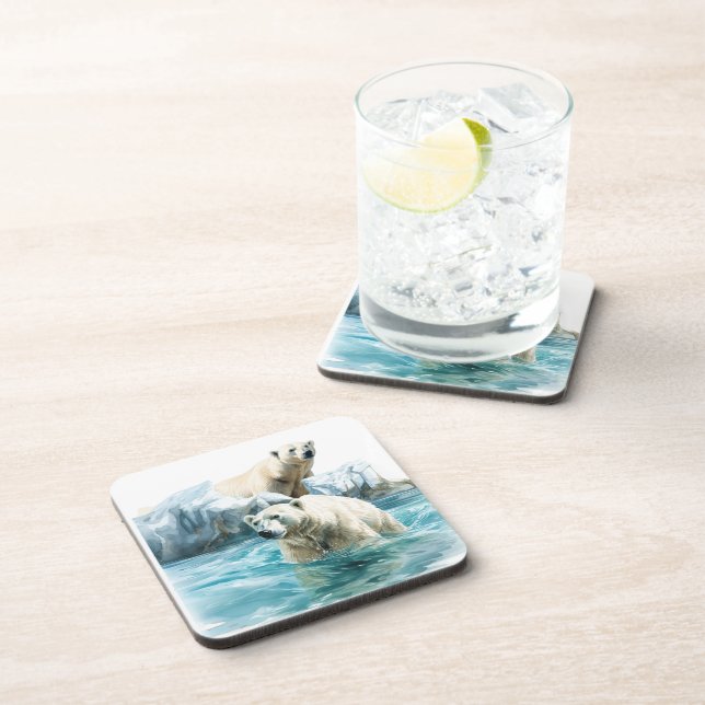 Porta copos de plástico de Duro de Ursos Polares (Lado Direito)