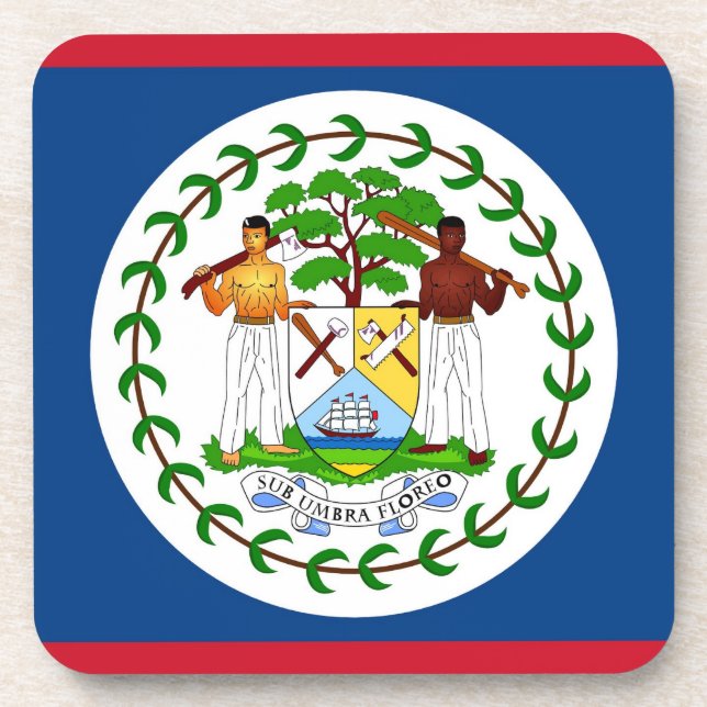 porta copos de plástico duro com bandeira de Beliz (Frente)