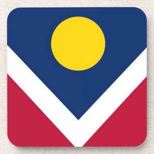 Porta copos de plástico duro com bandeira de Denv