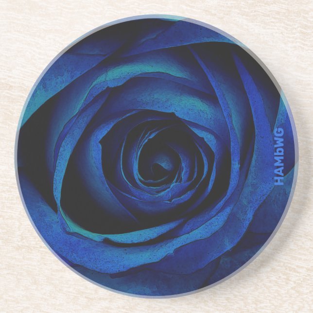 Porta copos de Rosa azul HAMbWG (Frente)