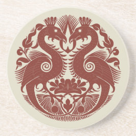 Porta copos de Sandstone com Pássaros