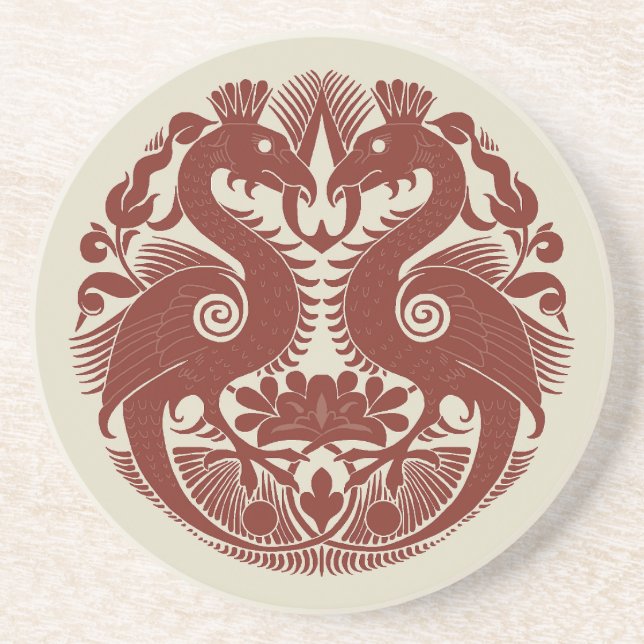 Porta copos de Sandstone com Pássaros (Frente)